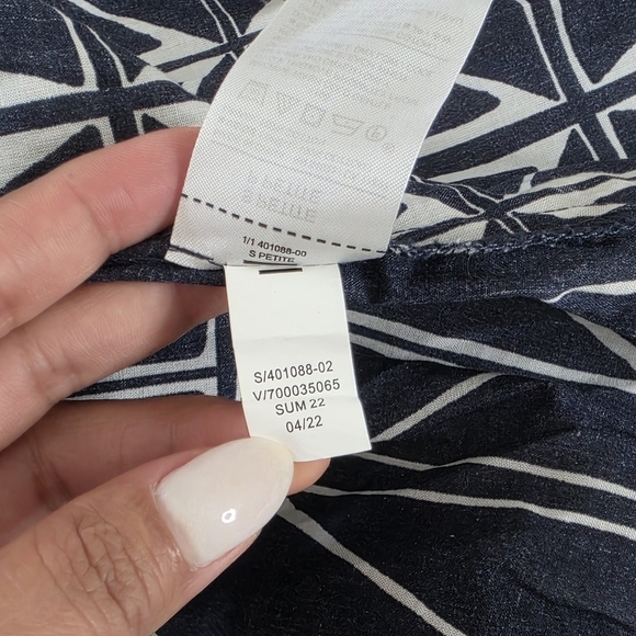 Banana Republic Factory Tie-Front Preppy Navy Midi Dress, Size Small - Picture 11 of 11